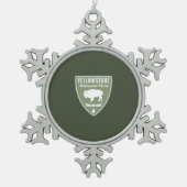 Yellowstone National Park Bison Tin Sneeuwvlok Ornament (Voorkant)