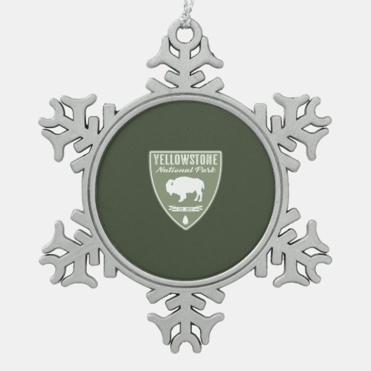 Yellowstone National Park Bison Tin Sneeuwvlok Ornament (Voorkant)