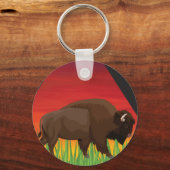 Yellowstone National Park Bison Wyoming Montana Sleutelhanger (Voorkant)
