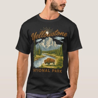 Yellowstone National Park Bizon Berg Rivier T-shirt