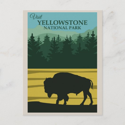 Yellowstone National Park Buffalo Briefkaart (Voorkant)