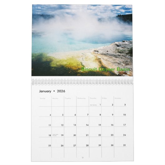Yellowstone National Park Calendar Kalender (Jan 2026)