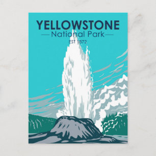 Yellowstone National Park Castle Geyser  Briefkaart