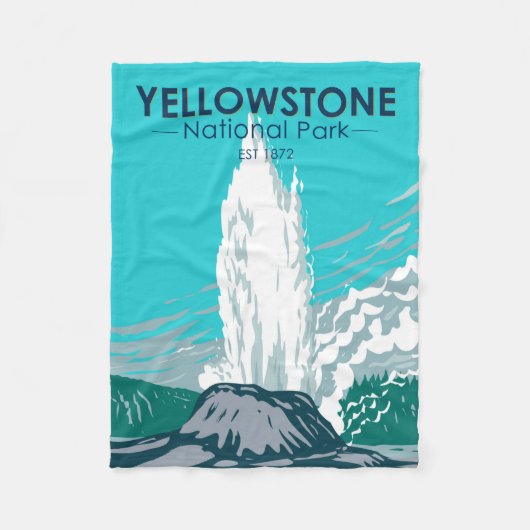 Yellowstone National Park Castle Geyser  Fleece Deken (Voorkant)