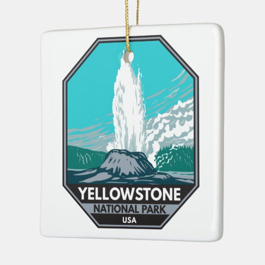 Yellowstone National Park Castle Geyser Keramisch Ornament (Links)