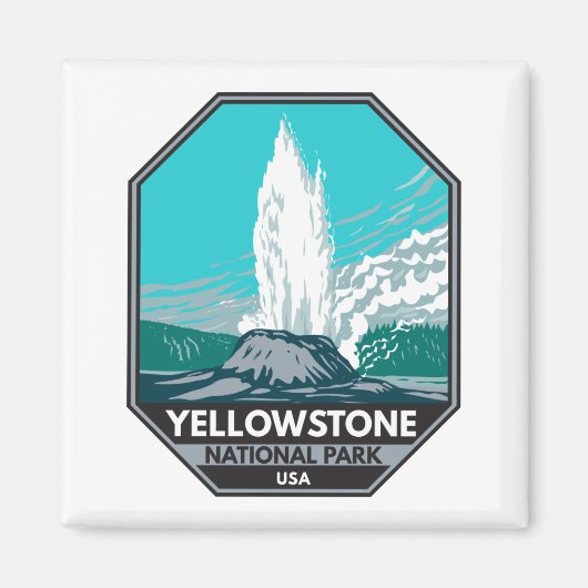Yellowstone National Park Castle Geyser Magneet (Voorkant)