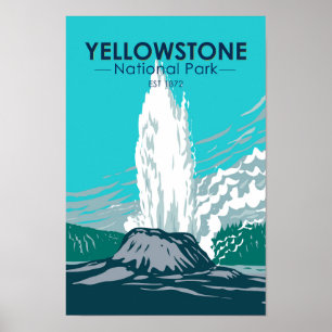 Yellowstone National Park Castle Geyser  Poster