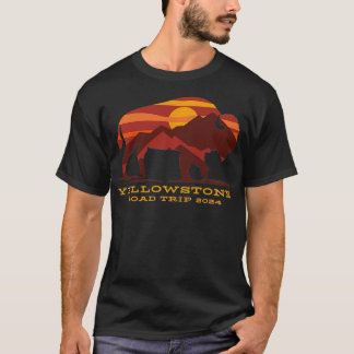 Yellowstone National Park Family Road Trip 2024 MA T-shirt