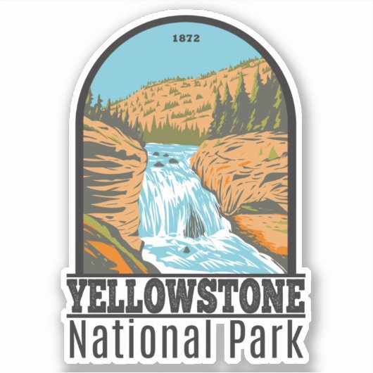 Yellowstone National Park Firehole Herfsten  Sticker (Voorkant)