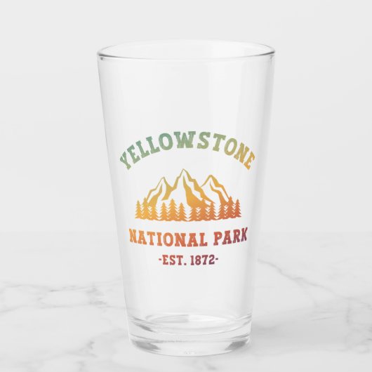 Yellowstone National Park Gradient Hiking Camping Glas (Voorkant)