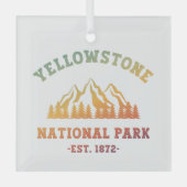 Yellowstone National Park Gradient Hiking Camping Glas Ornament (Voorkant)