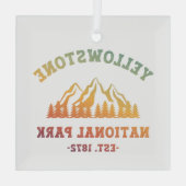 Yellowstone National Park Gradient Hiking Camping Glas Ornament (Achterkant)