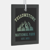 Yellowstone National Park Gradient Hiking Camping Glas Ornament (Voorkant Rechts)