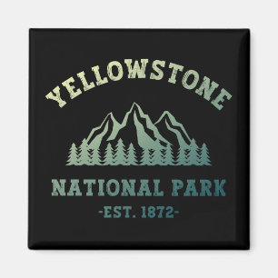 Yellowstone National Park Gradient Hiking Camping Magneet
