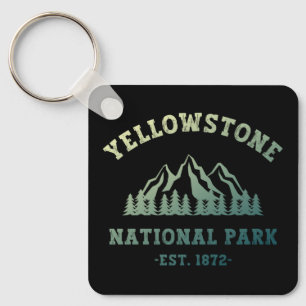 Yellowstone National Park Gradient Hiking Camping Sleutelhanger