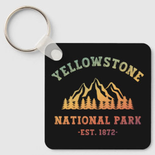 Yellowstone National Park Gradient Hiking Camping Sleutelhanger