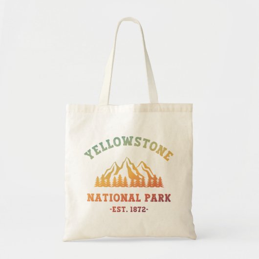Yellowstone National Park Gradient Hiking Camping Tote Bag (Voorkant)