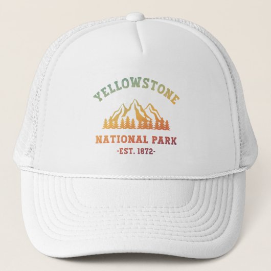 Yellowstone National Park Gradient Hiking Camping Trucker Pet (Voorkant)