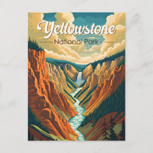 Yellowstone National Park Grand Canyon Retro Art Briefkaart