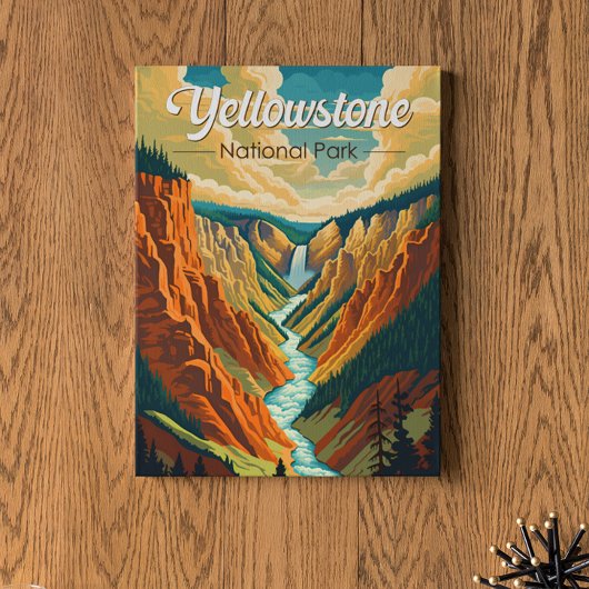 Yellowstone National Park Grand Canyon Retro Art Poster