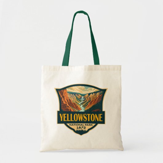 Yellowstone National Park Grand Canyon Retro Art Tote Bag (Voorkant)