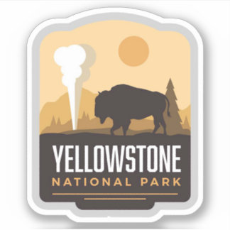 Yellowstone National Park Grote Vinyl Sticker