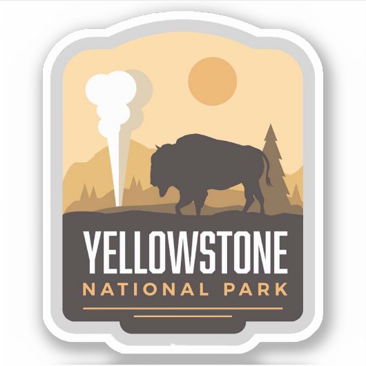 Yellowstone National Park Grote Vinyl Sticker (Voorkant)