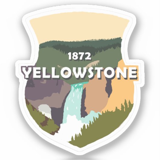 Yellowstone National Park Grote Vinyl Sticker (Voorkant)