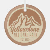Yellowstone National Park Hiking Camping Glas Ornament (Voorkant)