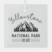 Yellowstone National Park Hiking Camping Glas Ornament (Voorkant)