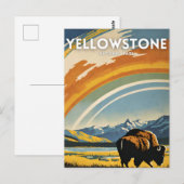 Yellowstone National Park illustratie retro Briefkaart (Voorkant / Achterkant)