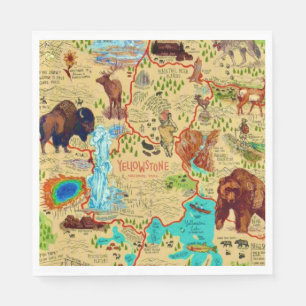 Yellowstone National Park Kaart Servet