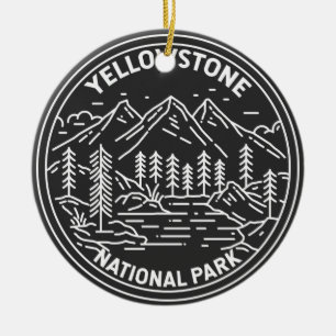 Yellowstone National Park Monoline Keramisch Ornament