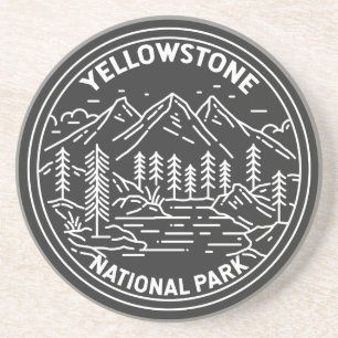 Yellowstone National Park Monoline Zandsteen Onderzetter