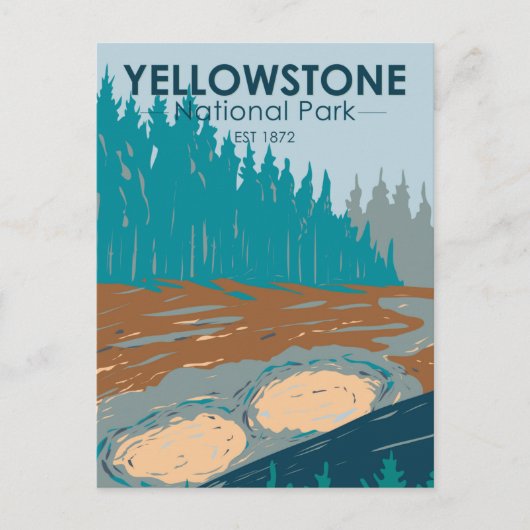 Yellowstone National Park Mud Volcano  Briefkaart (Voorkant)