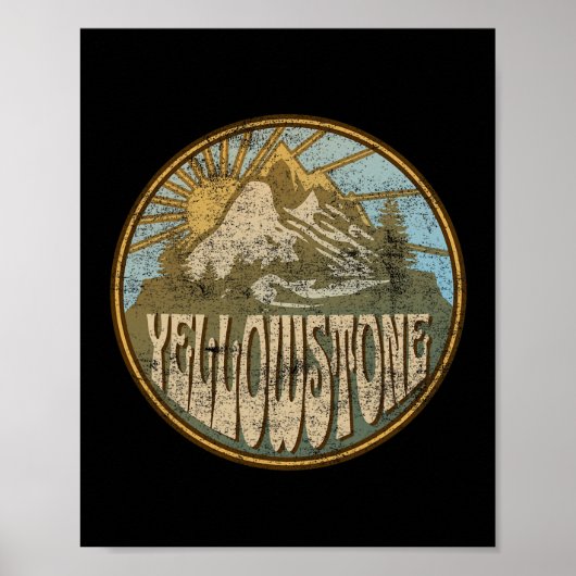 Yellowstone National Park Natuur Mountains Hiking Poster (Voorkant)