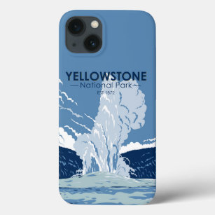 Yellowstone National Park Old Faithful Vintage iPhone 13 Hoesje
