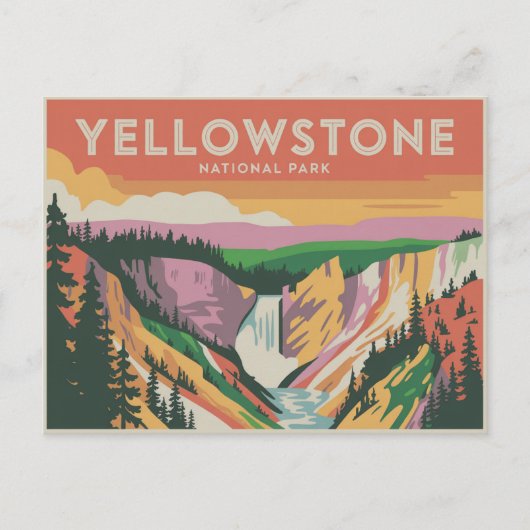 Yellowstone National Park Postcard Retro Briefkaart (Voorkant)