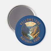Yellowstone National Park River Distress Circle Magneet (Voorkant / Achterkant)