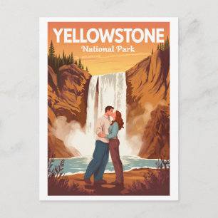 Yellowstone National Park, romantisch stel Briefkaart