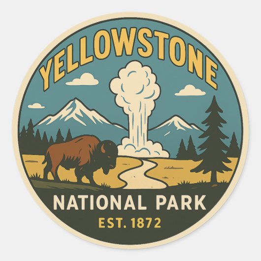 Yellowstone National Park - Sticker (Voorkant)