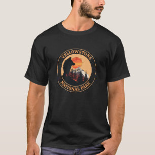 Yellowstone National Park, Sunset Wolf Art, Cirkel T-shirt