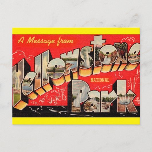 Yellowstone National Park Travel Briefkaart (Voorkant)