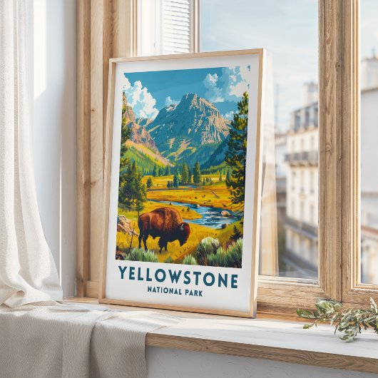 Yellowstone National Park Travel Print Poster Nede