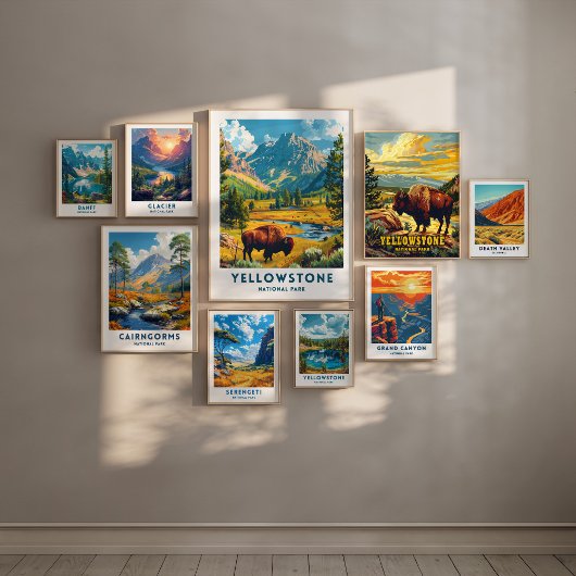 Yellowstone National Park Travel Print Poster Nede