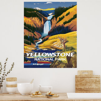 Yellowstone National Park Travel Wall Poster