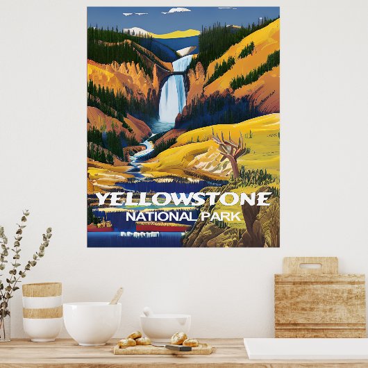 Yellowstone National Park Travel Wall Poster (Keuken)