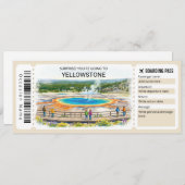 Yellowstone National Park Trip Boarding Pass Kaart (Voorkant / Achterkant)