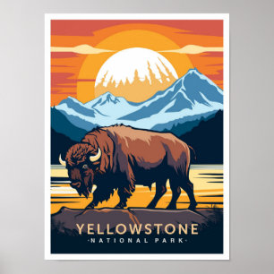 Yellowstone National Park USA Reisillustratie Poster