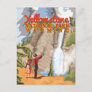 Yellowstone National Park Vintage Poster Briefkaart